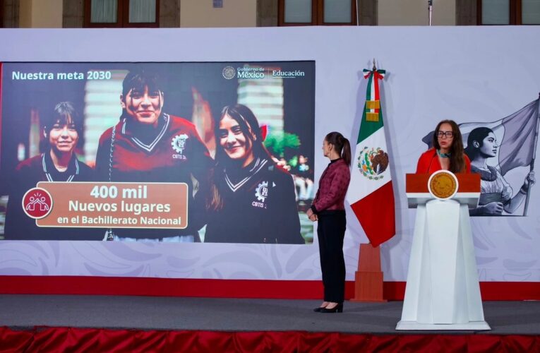Sheinbaum va por 400 mil nuevos espacios para bachillerato